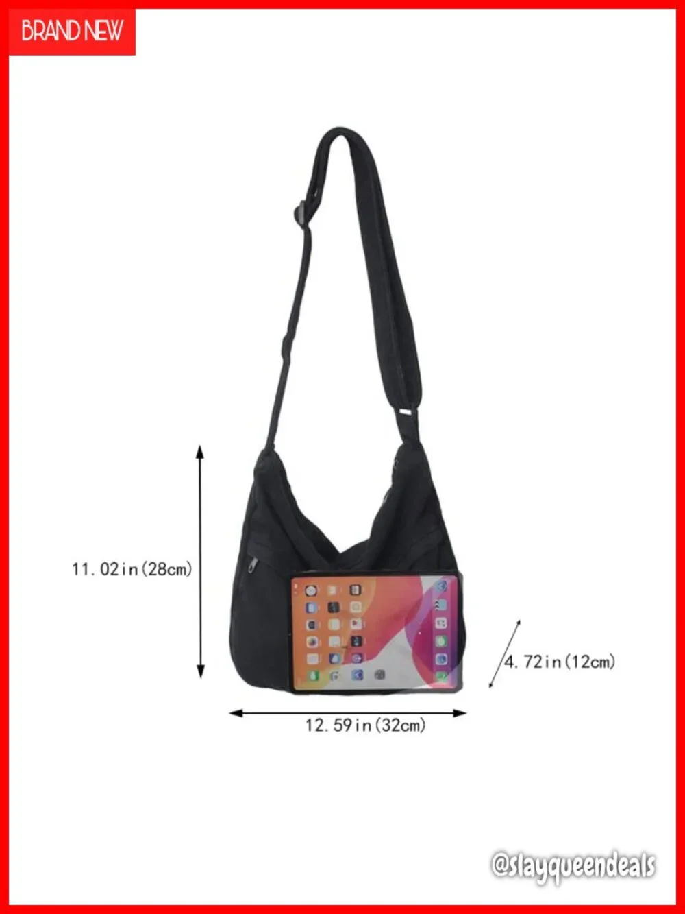Canvas hobo crossbody bag for women, vintage aesthetic tote with adjustable